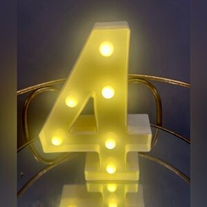 Illuminated Number 4 Light Decor